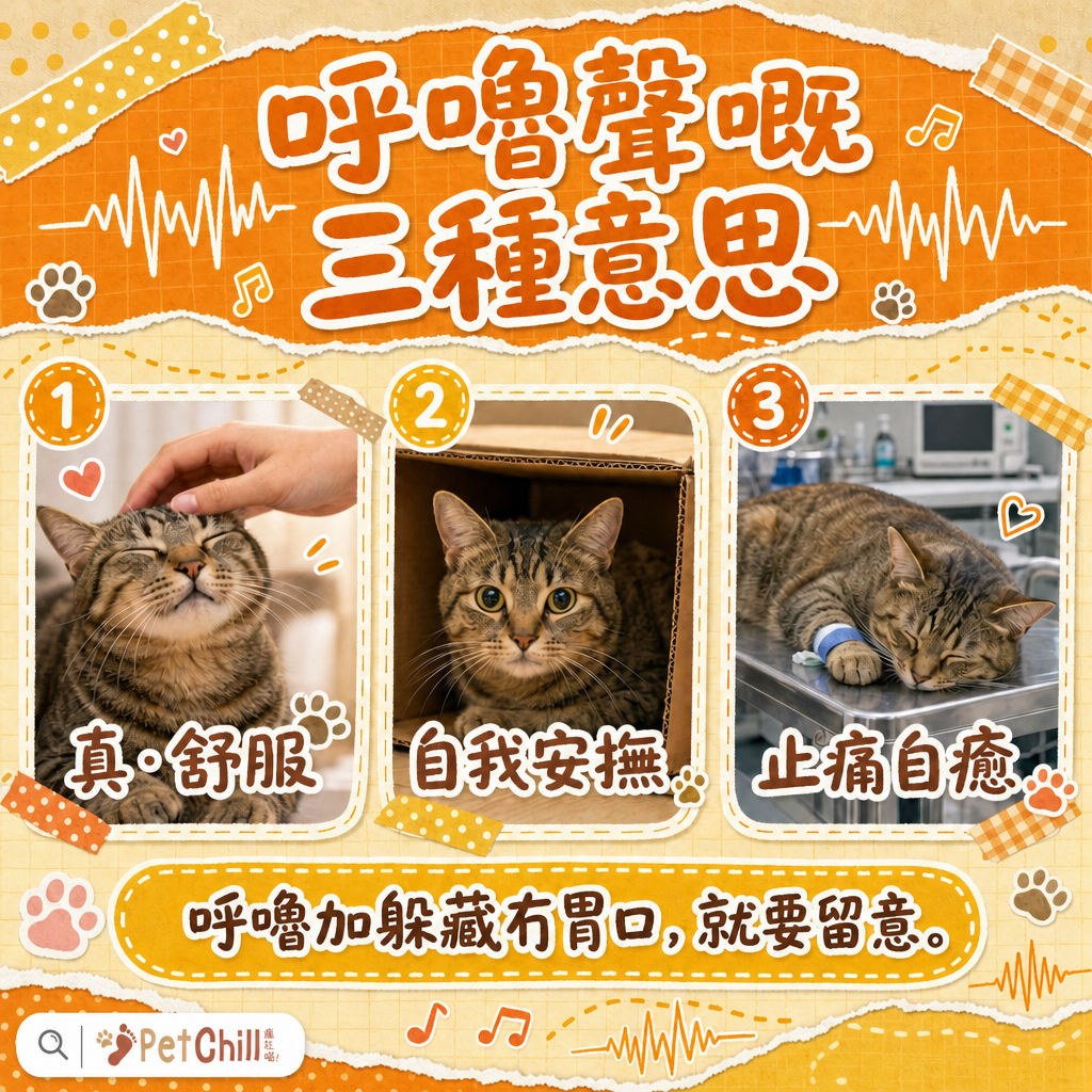 貓叫聲翻譯機 2026｜10 種貓叫聲意思＋異常叫聲判斷，聽懂主子心聲｜PetChill 教學配圖