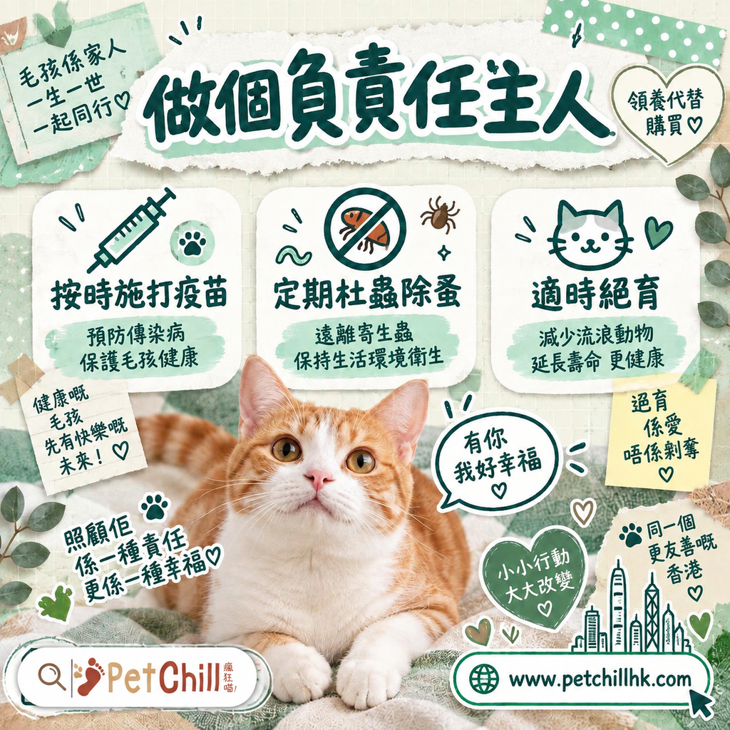 疫苗杜蟲絕育互動年曆|香港貓咪全齡時間軸 配圖